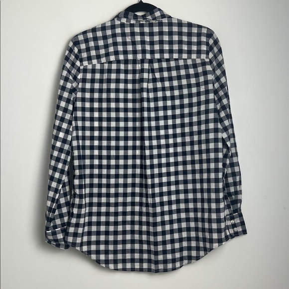 J. Crew Women's Navy White Gingham Lightweight Cotton Signature Fit Shirt Small - Picture 5 of 12